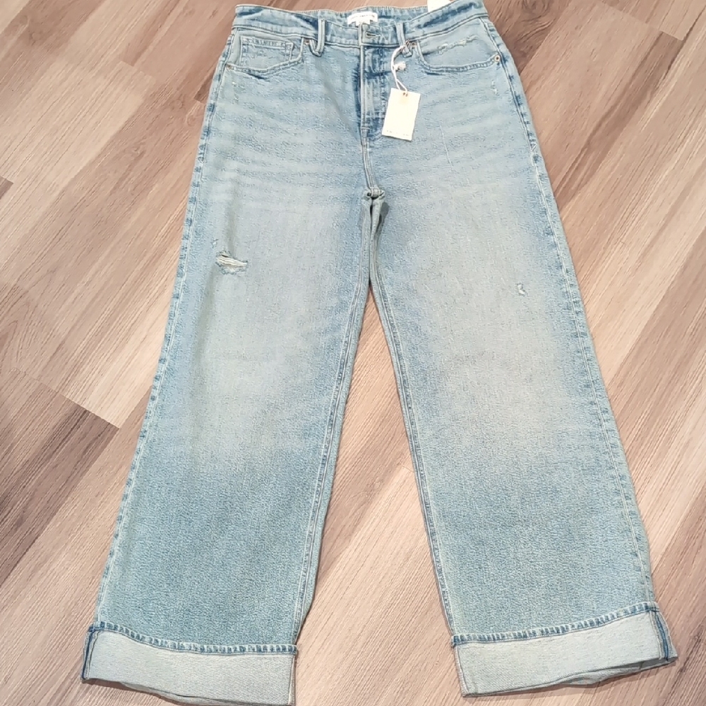 Good American High Waist Wide Leg Jeans